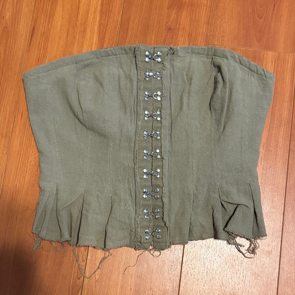 Papermoon Khaki Strapless Corset Top